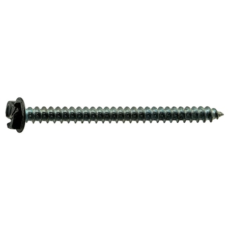 Midwest Fastener Sheet Metal Screw, #10 x 2-1/2 in, Painted Steel Flange Hex Head Slotted Drive, 12 PK 37955